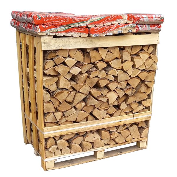 Mixed Pallet - Birch Kiln Dried Logs and Briquettes